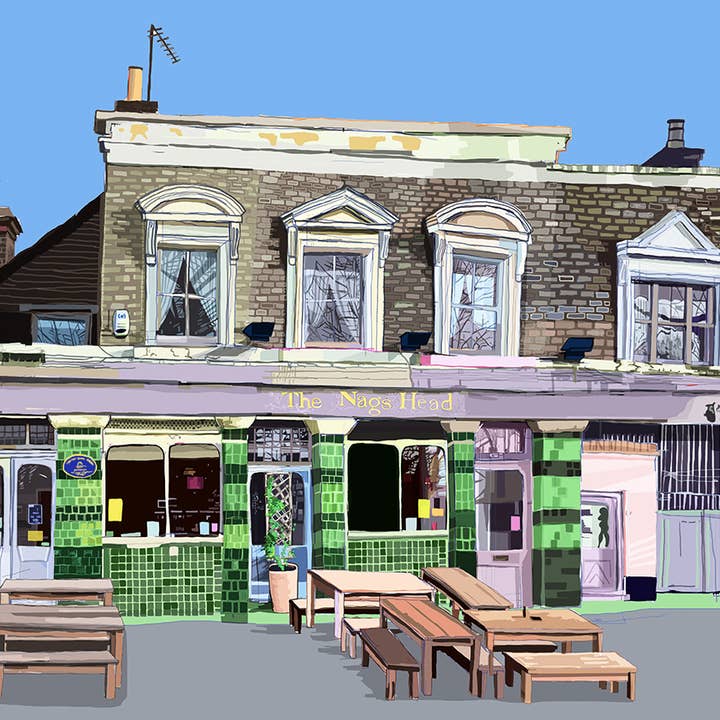 Tomartacus - Wholesale Art Print - The Nag's Head, Walthamstow, East London Illustration Print