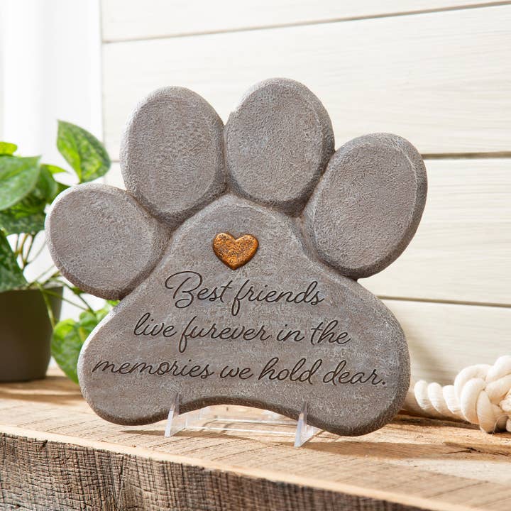 Evergreen Enterprises - Wholesale Outdoor Ornament/Decor - Pet Memorial Garden Stone, Best Friends Live Forever, 11"1