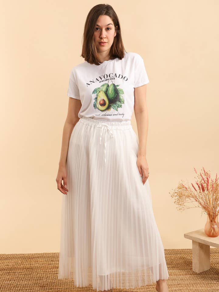 Nota bene - Wholesale Skirt - Women's - Long pleated tulle skirt Art 53521