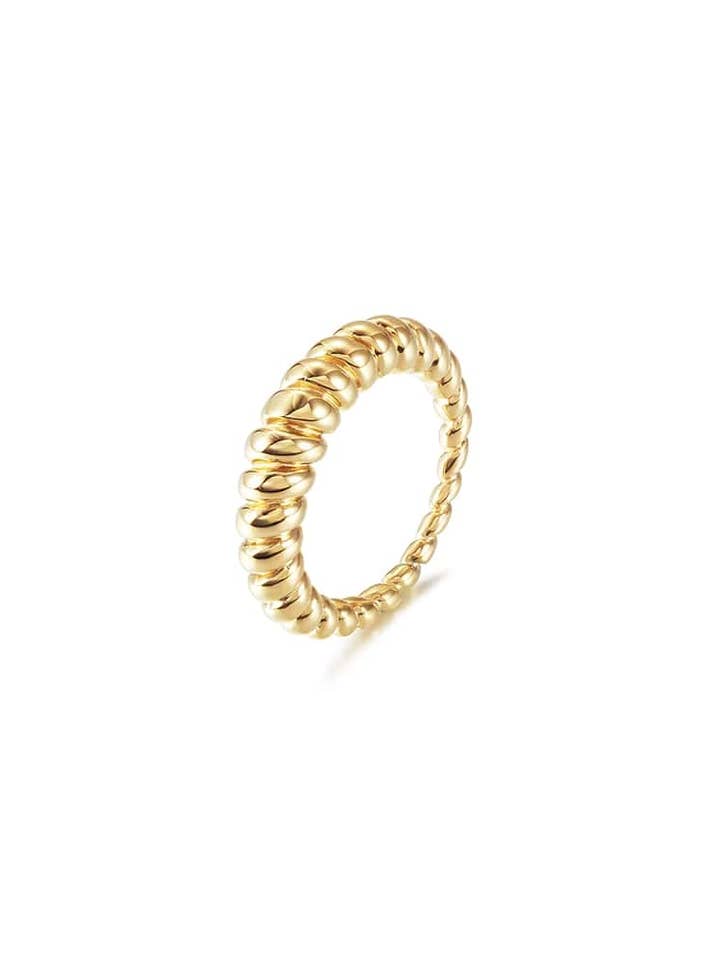 Bague empilable She's Spicy Rope en or pour la vente par Natalie Wood Designs
