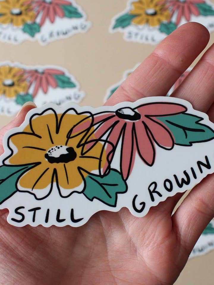 Still Growing Sticker for wholesale by Yonder Studios