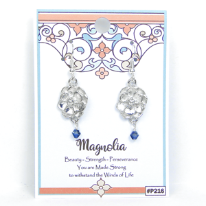 Lucina K. – Brincos de argola por atacado – Brincos de flor de magnólia de aço estanho1