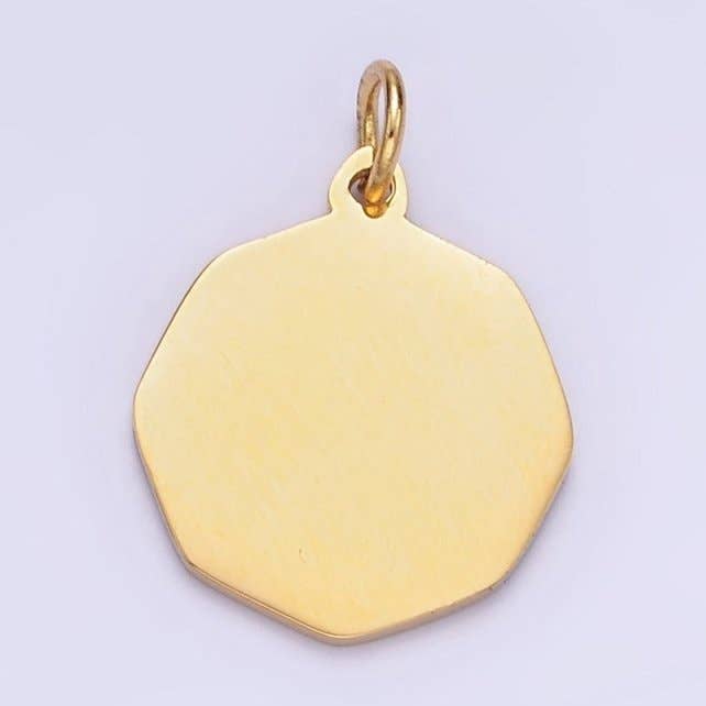 14K Gold Filed 15mm Hexagon Minimalist Charm | P949 for wholesale by Aim Eternal