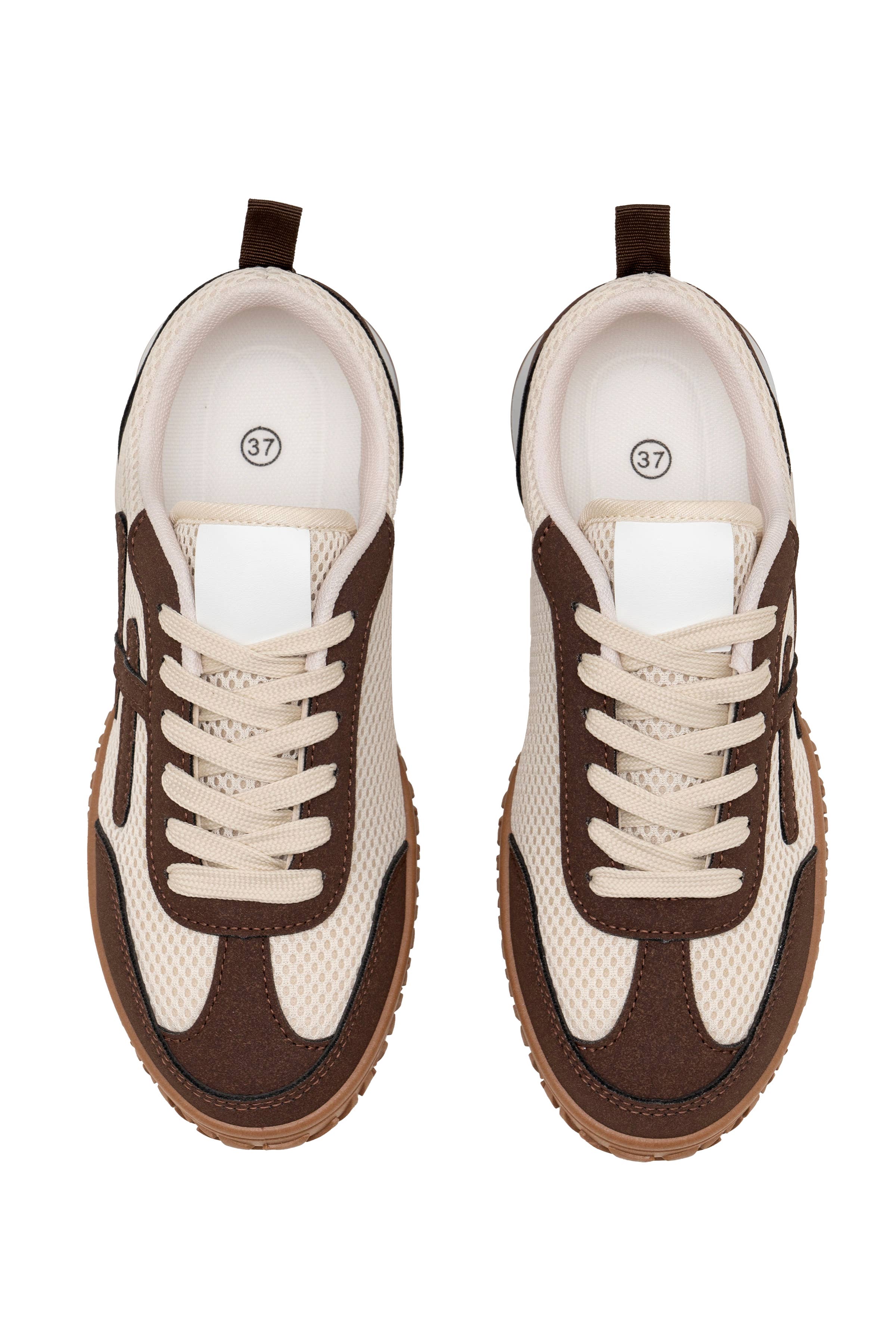 C'M PARIS - Wholesale Lifestyle Sneakers - Women's - Retro Sneakers with Mesh Insert and Gum Sole 652822