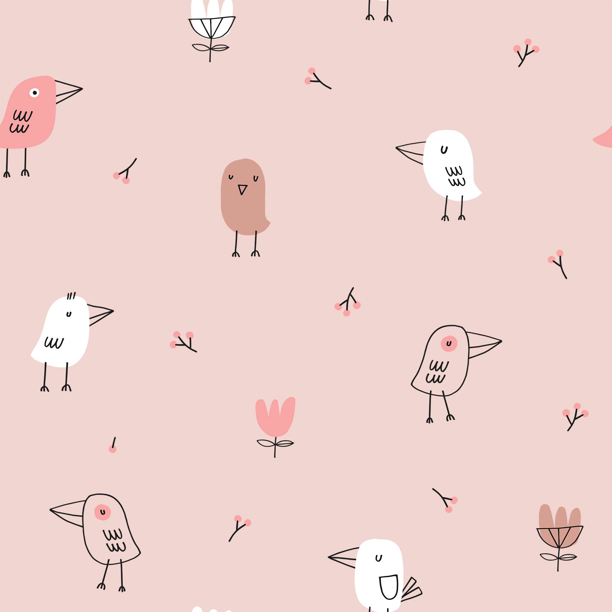 Petal Pink Birds Ruffle Zipper Baby Jumpsuit (Organic Jersey) for wholesale on Faire1