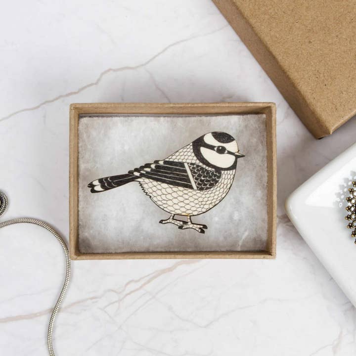 blue tit brooch - bloc range for wholesale by Perkins & Morley