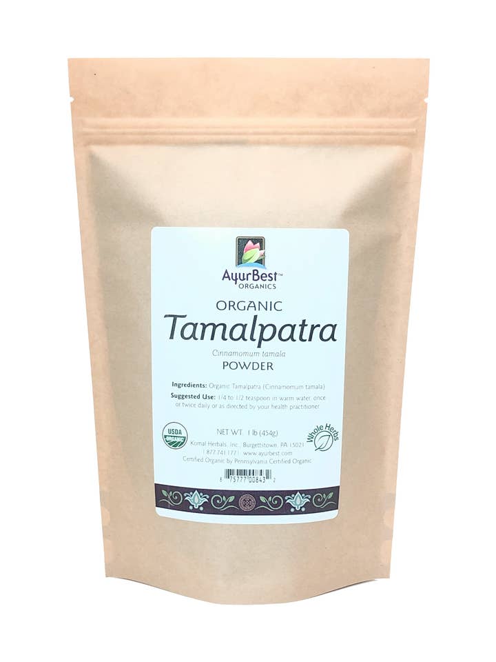 Wholesale Spices & Herbs - Tamalpatra (Indian Bay Leaf) Powder, Organic 1 lb (454g) Bag for wholesale by Komal Herbals, Inc