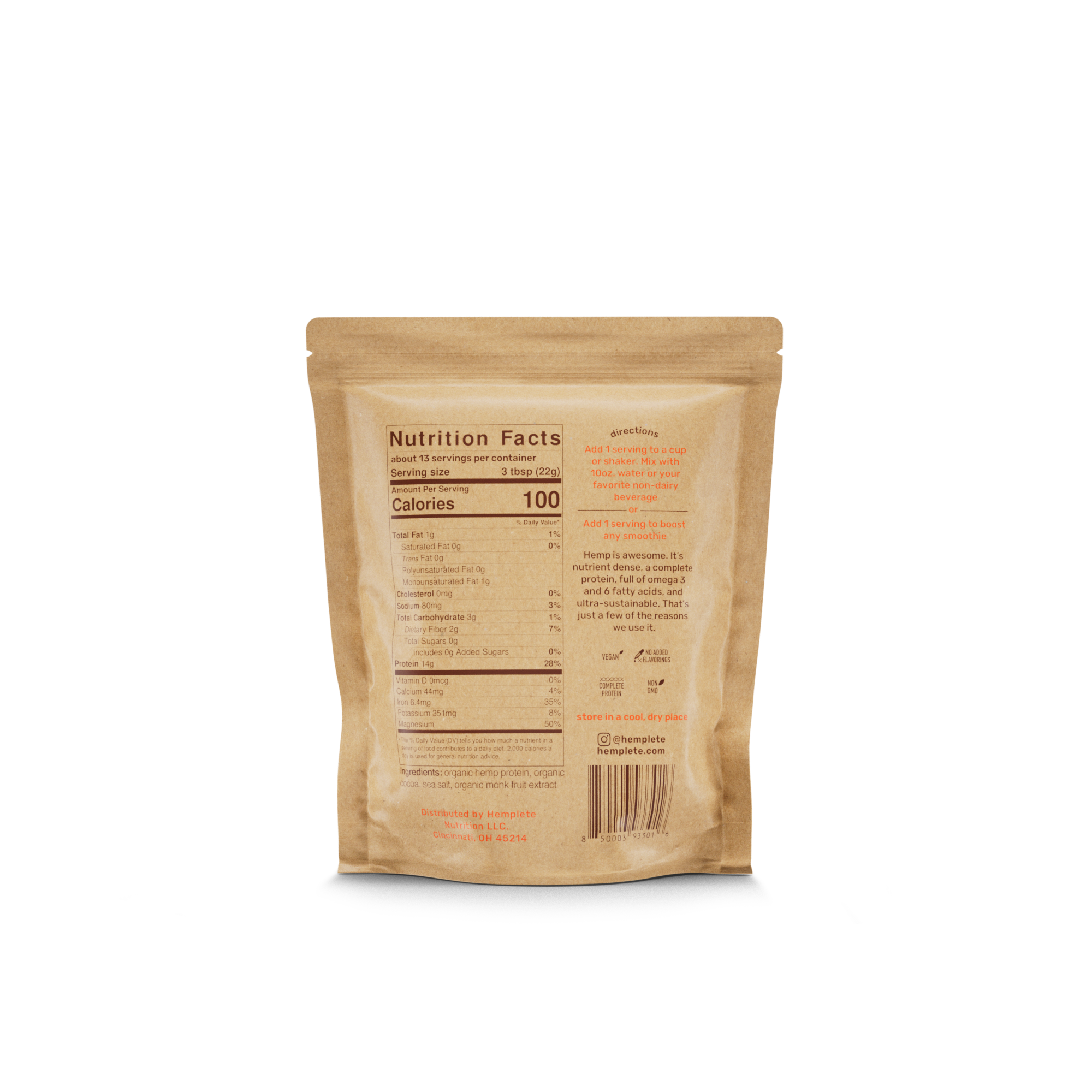 HEMPLETE - Wholesale Protein/Superfood Powder - Organic Chocolate Hemp Pure Sweet Protein/Superfood Powder5