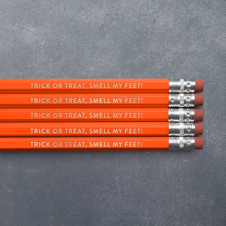 Trick or Treat, Smell My Feet! - Pencil Pack of 5 for wholesale by Huckleberry Letterpress