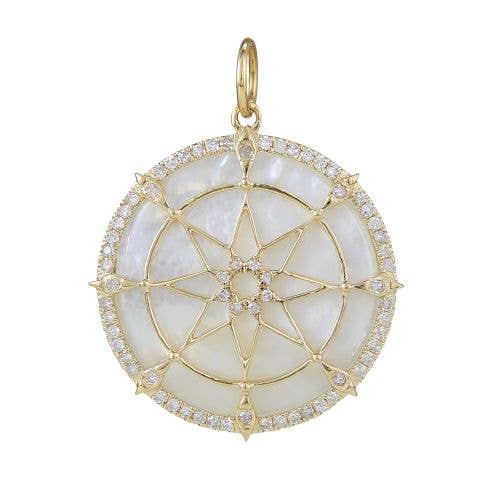 Ciondolo con diamante MOP 25mm per la vendita all'ingrosso da parte di Jewels of Mewar