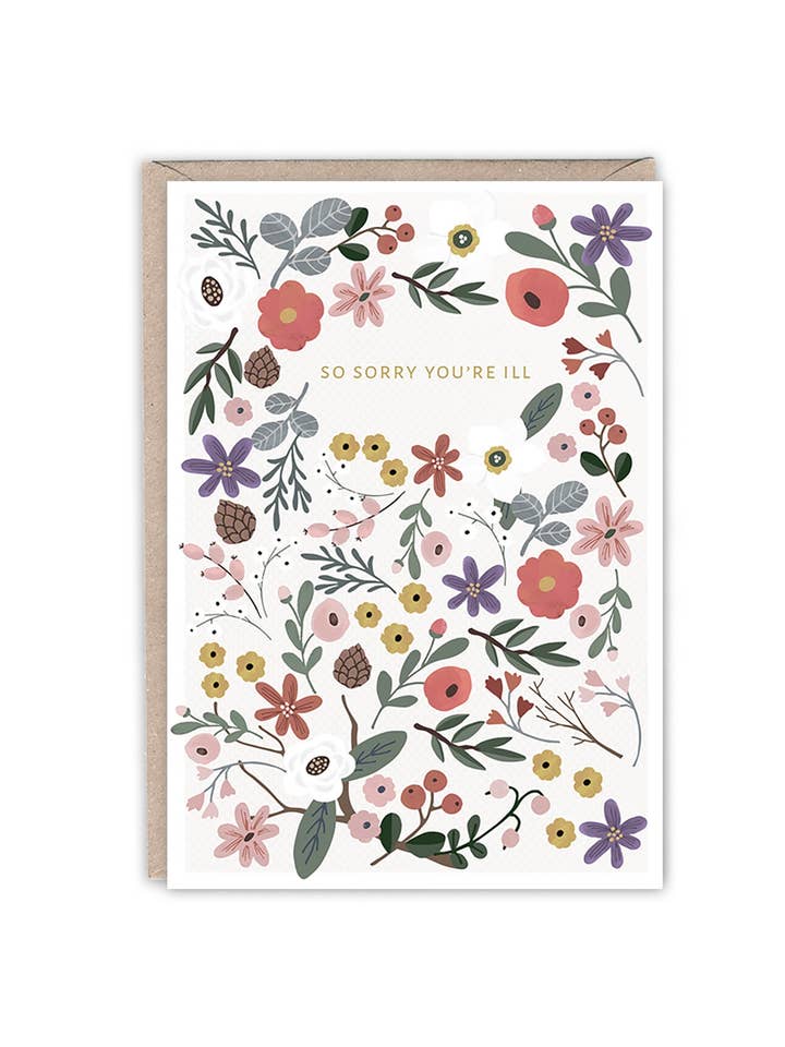 SORRY YOU’RE ILL SYMPATHY CARD for wholesale by Emma Bryan Design