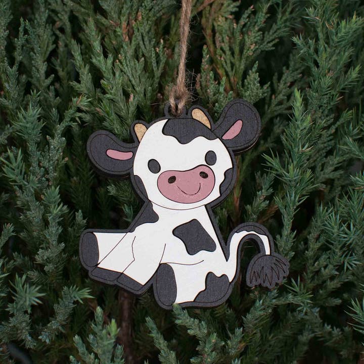 The Little Ornament Shop - Wholesale Ornament - Cow Christmas Ornament