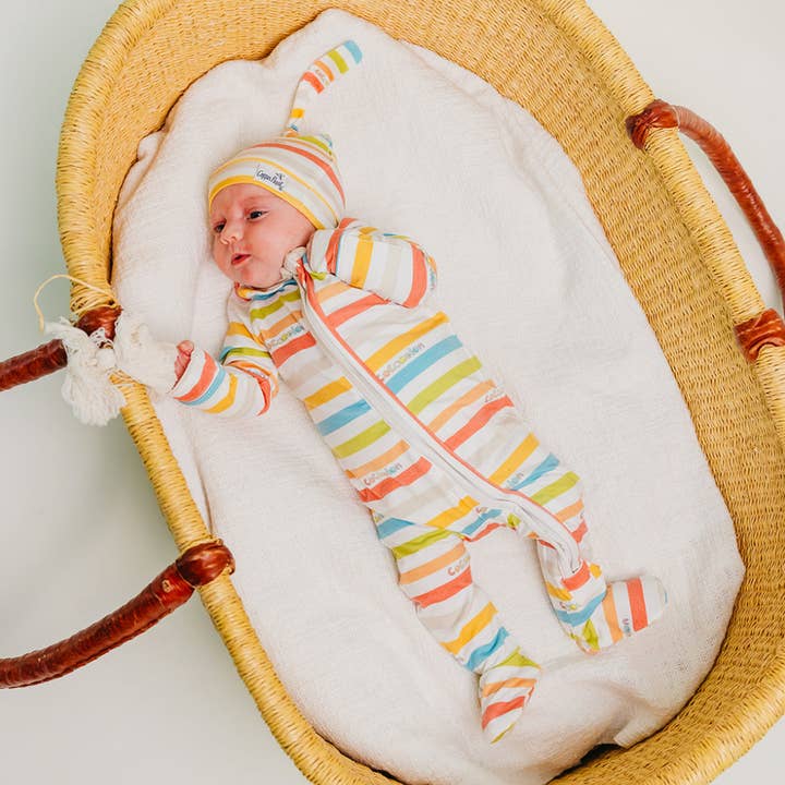 Zip-Up Footie Pajama - CoComelon Stripe for wholesale by Copper Pearl