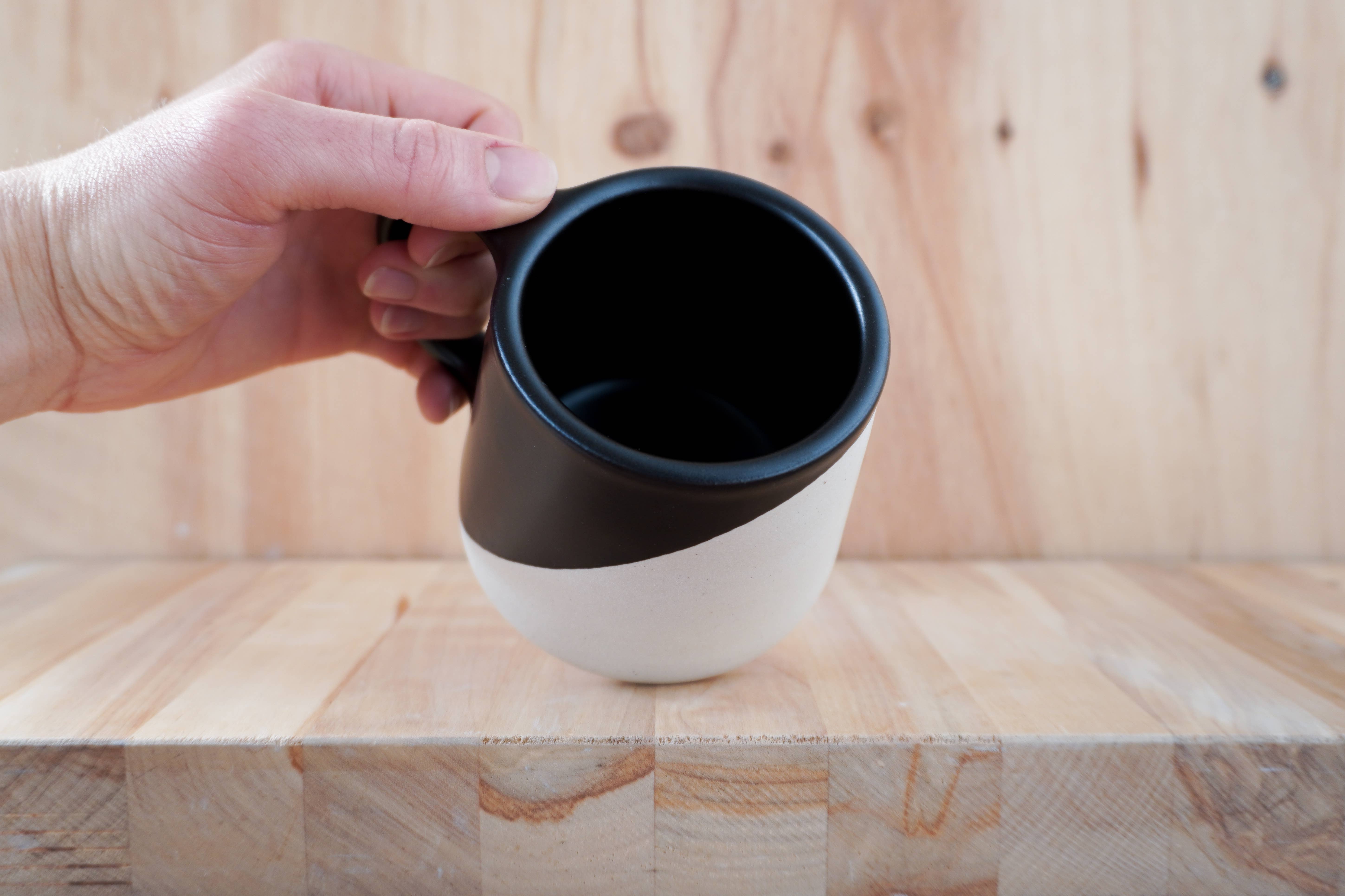 Shelby Page Ceramics - Wholesale Coffee Mug - Classic Taper Mug - Angle Dip11