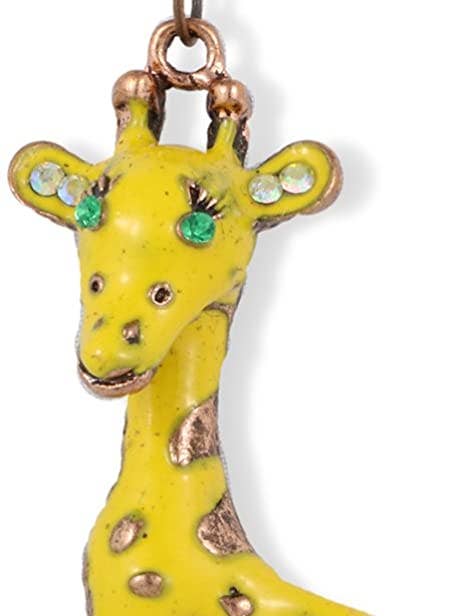 Collar redondo de jirafa amarilla con ojos verdes en latón para venta al por mayor de Dave The Bunny