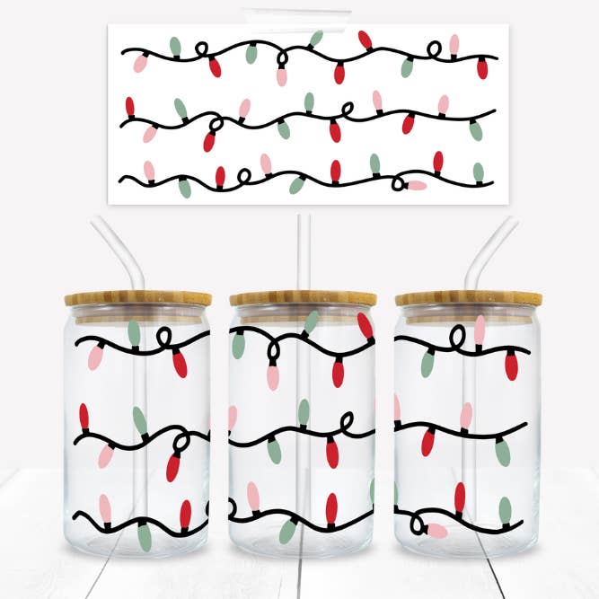 Christmas Lights 16oz. Libbey Glass Subl Wrap for wholesale by Fun-R-We Creations & Co. Ltd.