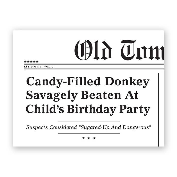 The Mincing Mockingbird - Wholesale Birthday Card - Candy-Filled Donkey Greeting Card