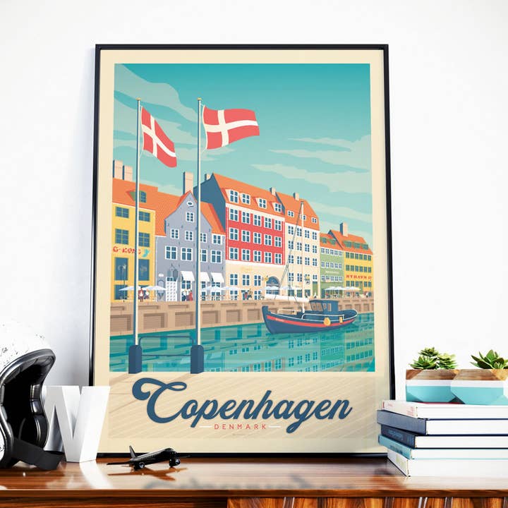 Olahoop Travel Posters - Wholesale Poster - Copenhagen Nyhavn - Denmark travel poster0