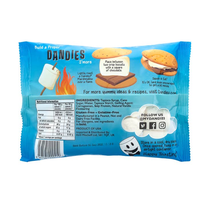 Goodness Goodies – wholesale Marshmallow – Dandies Vegan Marshmallows Regular White & Vanilla 12 x 200g1