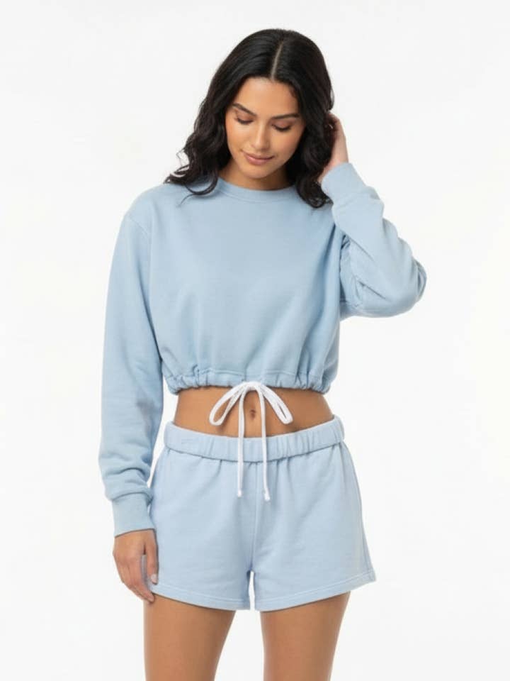 Sweat-shirts à col rond court avec cordon de serrage pour la vente par trend ease usa