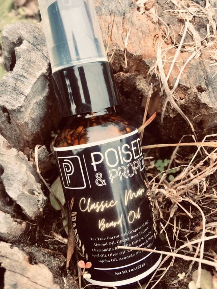 Klassisk man skäggolja för wholesale av Poised & Proper LLC