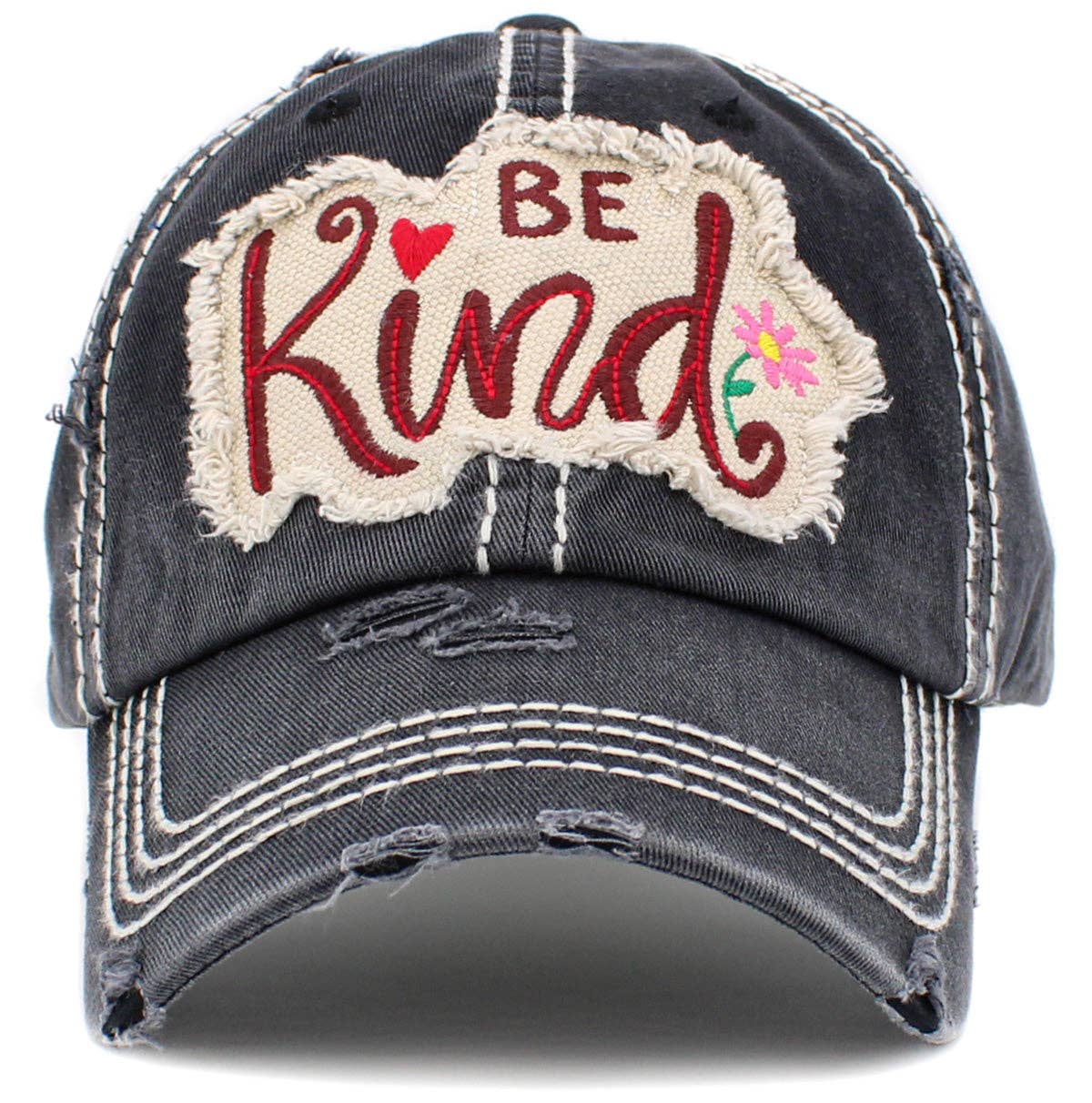 MiMi Wholesale - Wholesale Baseball Cap - Women's - KBV1422 "BE Kind" Vintage Washed Ball Cap0