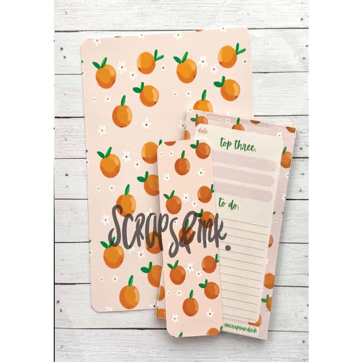 Handgefertigtes Schreibwarenset mit Lesezeichen und Retro-Kunst für den Großhandel von Scraps & ink