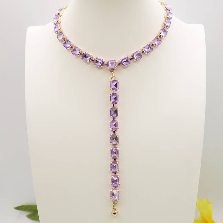 Daemon srls - Wholesale Y-Neck/Lariat Necklace - KELLY -COLLANA CRAVATTINA con pietre sfaccettate - LUCE COLLECTION2