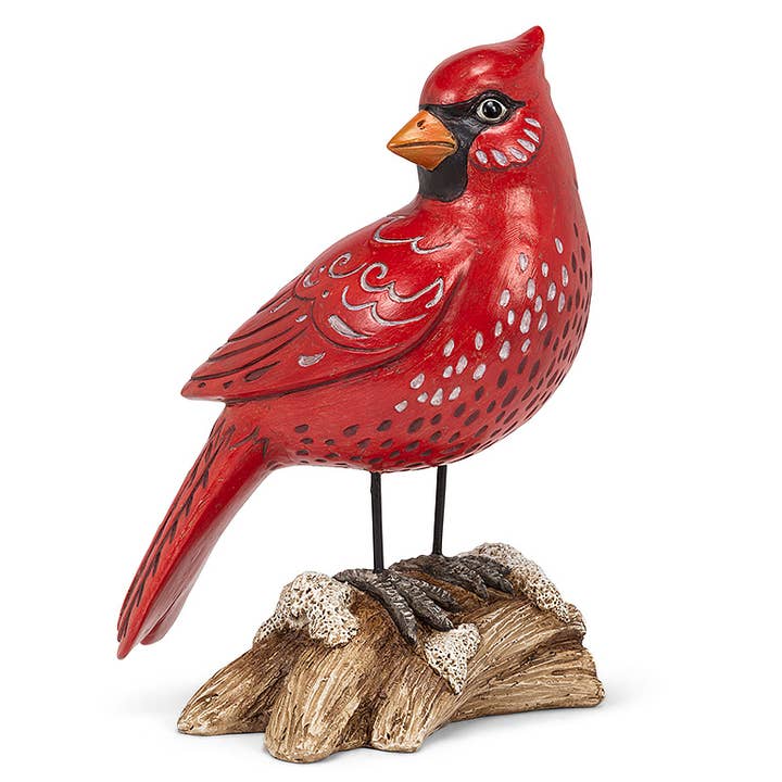 Abbott - Wholesale Decorative Figurine - Standing Cardinal On Log-8.5"H