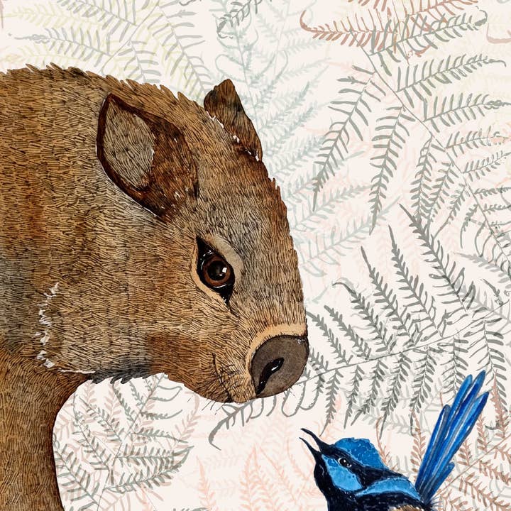 Bosa Art Co - Wholesale Postcard - Postcards of Australia - Wombat & Wren1