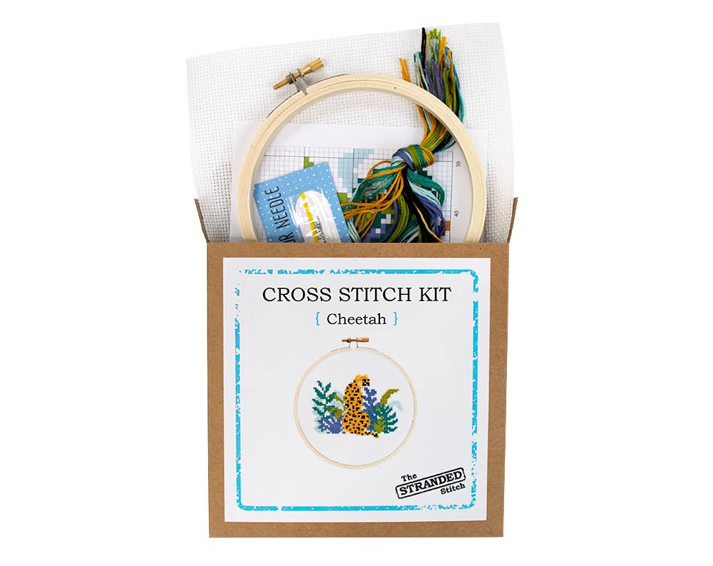 The Stranded Stitch – wholesale Embroidery/cross-stitch supplies – Cheetah Cross Stitch Kit2