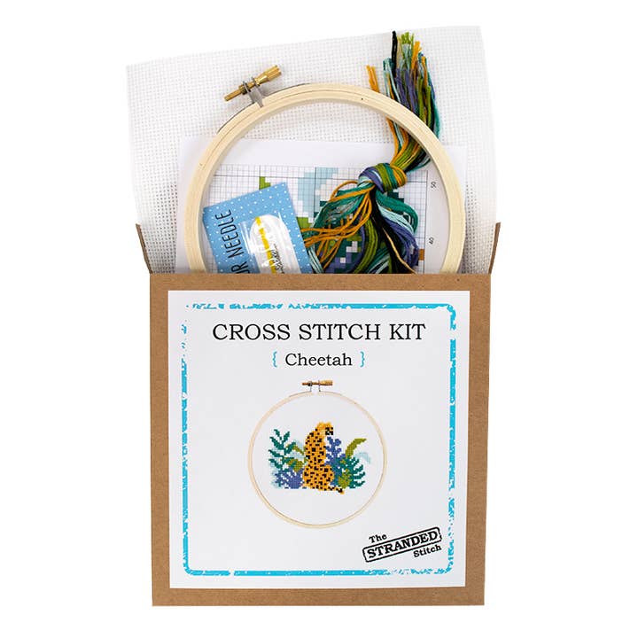 The Stranded Stitch – wholesale Embroidery/cross-stitch supplies – Cheetah Cross Stitch Kit2