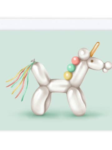 Bubbles the Unicorn Greeting Card for wholesale by Studio Sue