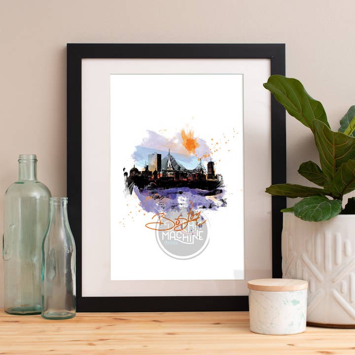 Impresión de Boston, horizonte de Boston, arte de Boston, póster de Boston, acuarela de Boston, arte de Boston, mapa de Boston, arte de pared de Boston, arte de Massachusetts WCSymbol21 para venta al por mayor de DreamMachine Prints