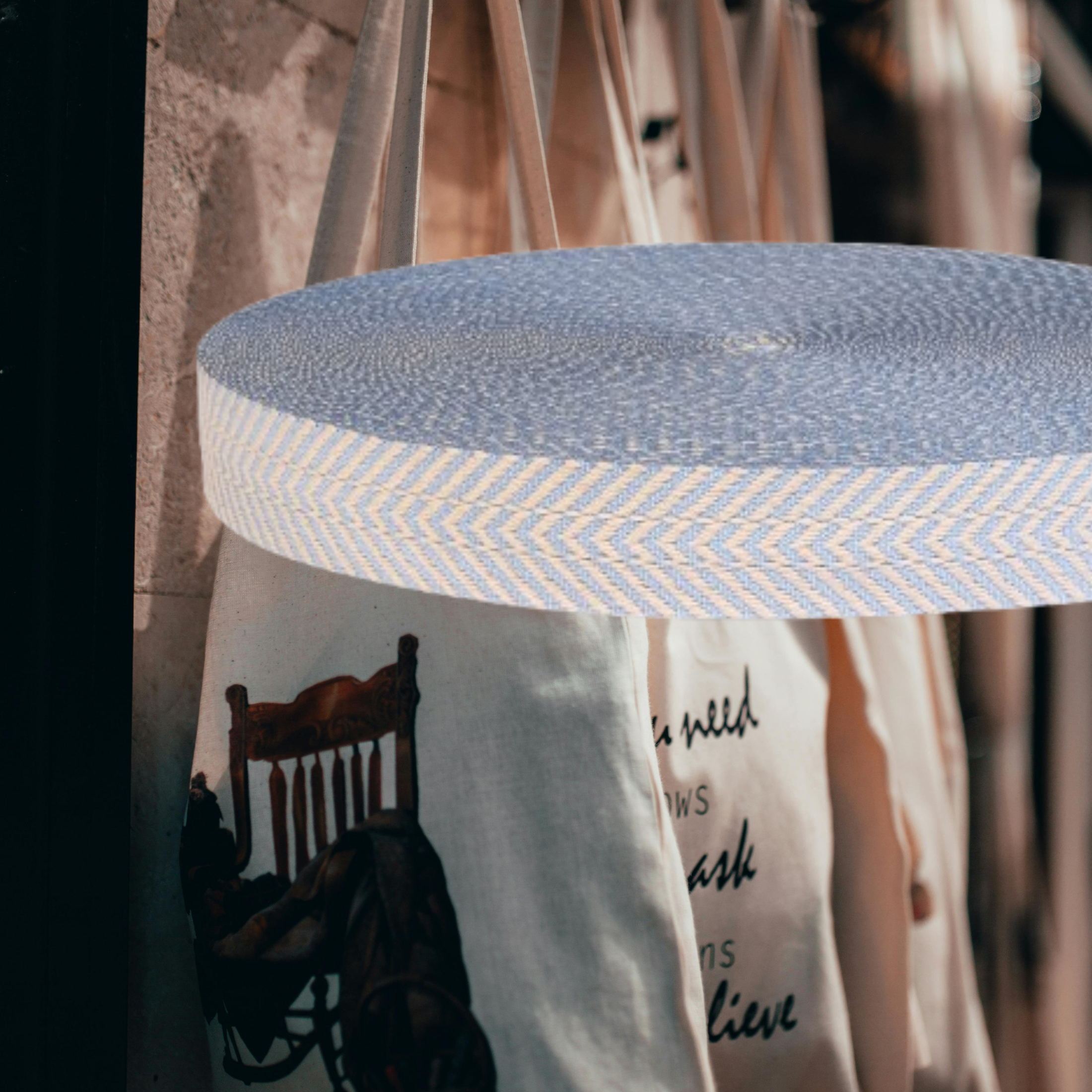 Dream Trimming Goods LLC - Wholesale Craft Supplies - 1.5 inch x50 yard  Blue-Natural Cotton Webbing Strap for Bag4