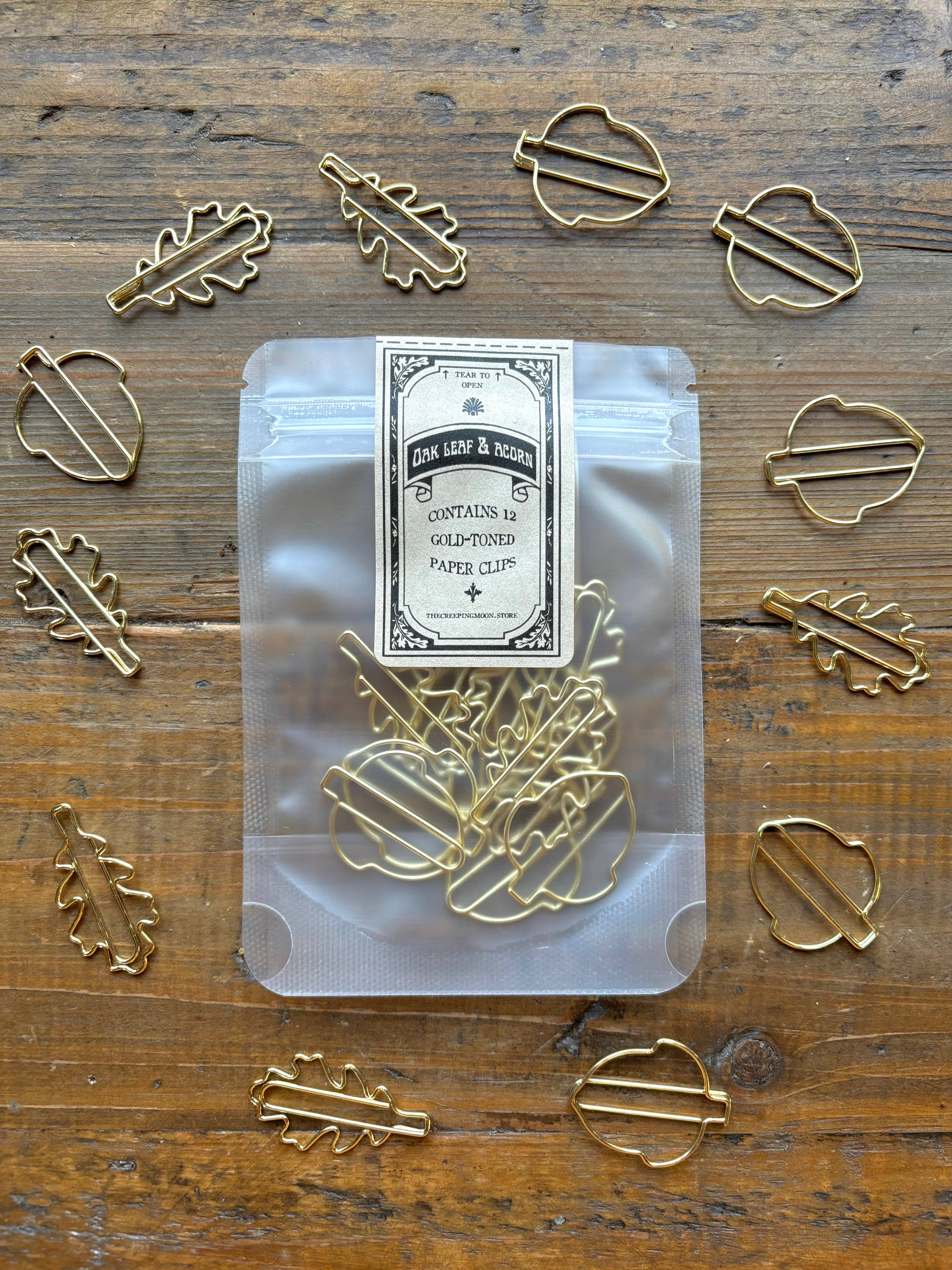 The Creeping Moon - Wholesale Paperclip - Oak leaf & acorn paper clip set3
