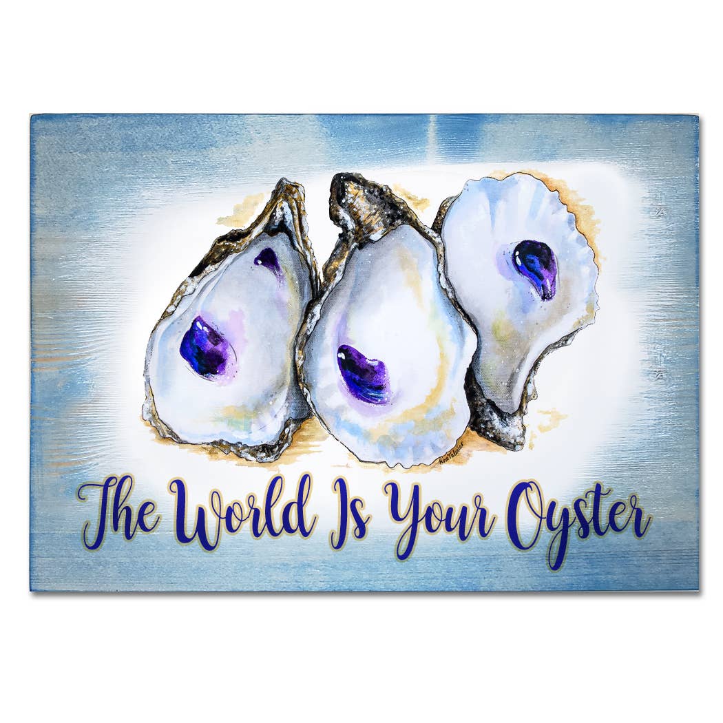 Map Mom - Wholesale Art Print - 11x16 Wood Plank Art- The World Is Your Oyster2