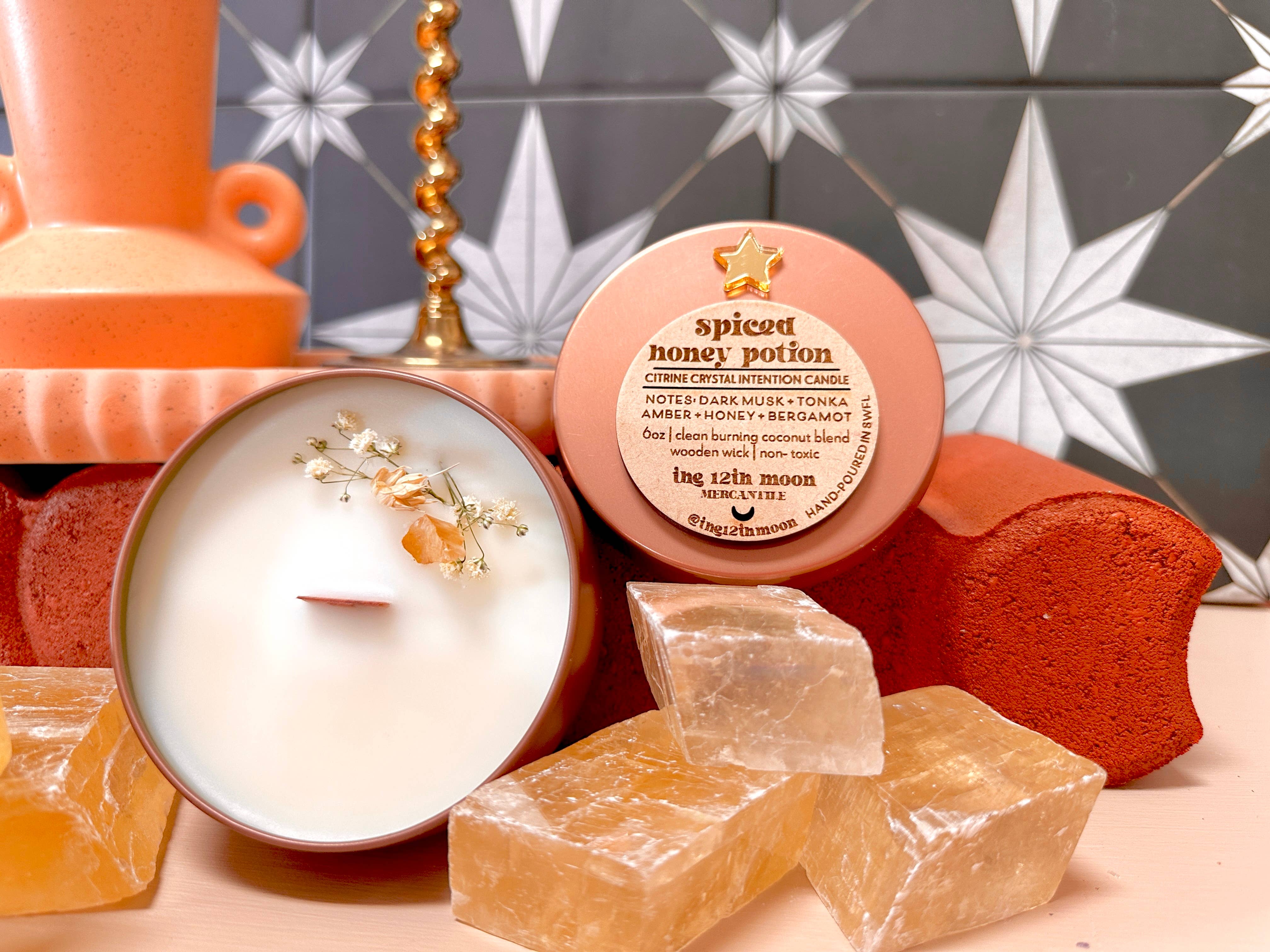 The 12th Moon - Wholesale Jar/Filled Candle - SPICED HONEY POTION Wax Candle - Aromatherapy - Home Decor2