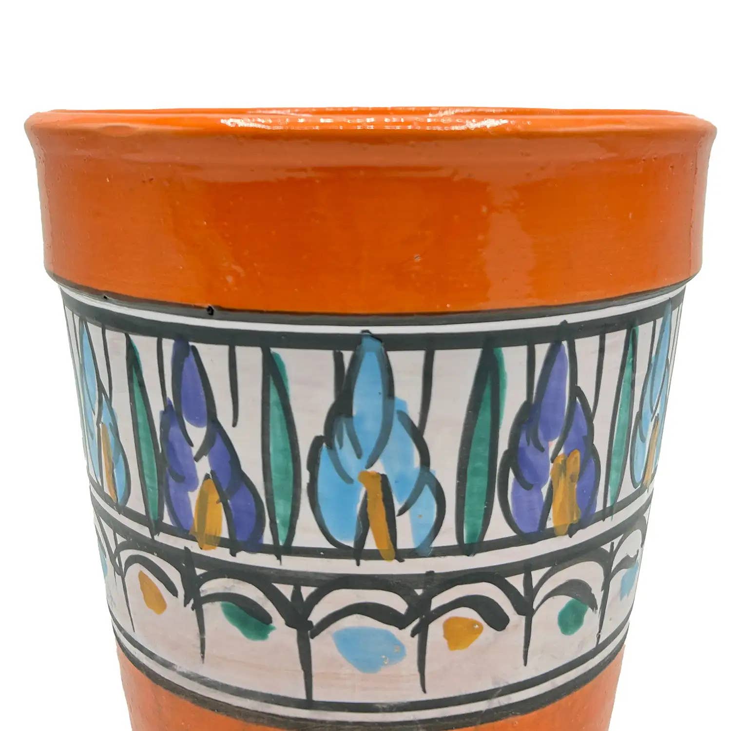 Etnico del Mondo – Engroshandel Plantekrukke – Håndlavet tunesiske terracotta keramiske blomsterpotte#143