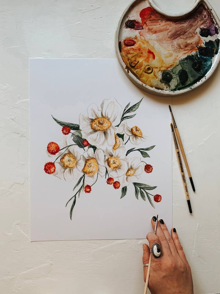 Imprimé coquelicot aux œufs frits pour la vente par MacaelaMade