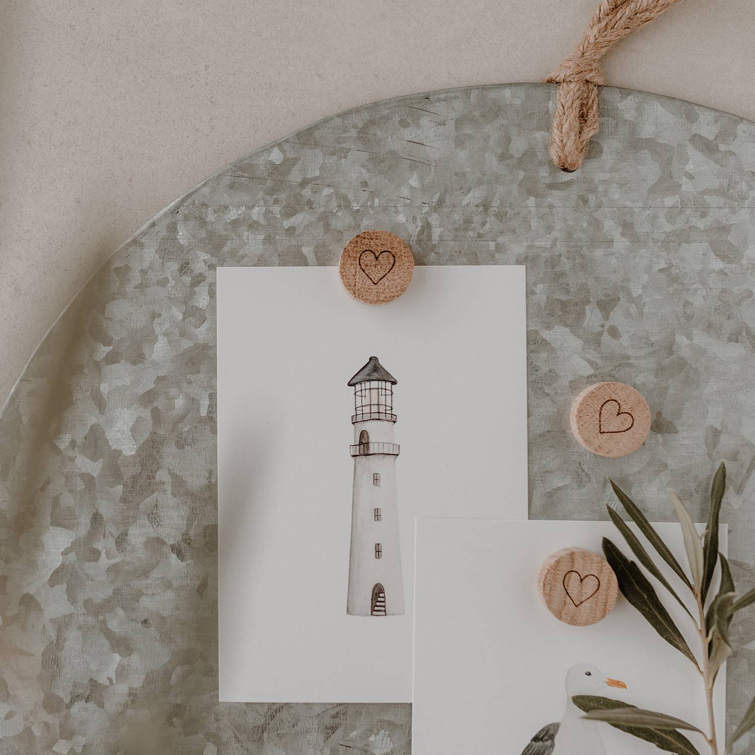 Eulenschnitt – wholesale Magnet – Wooden magnet set of 3 hearts (VE = 6 sets)5