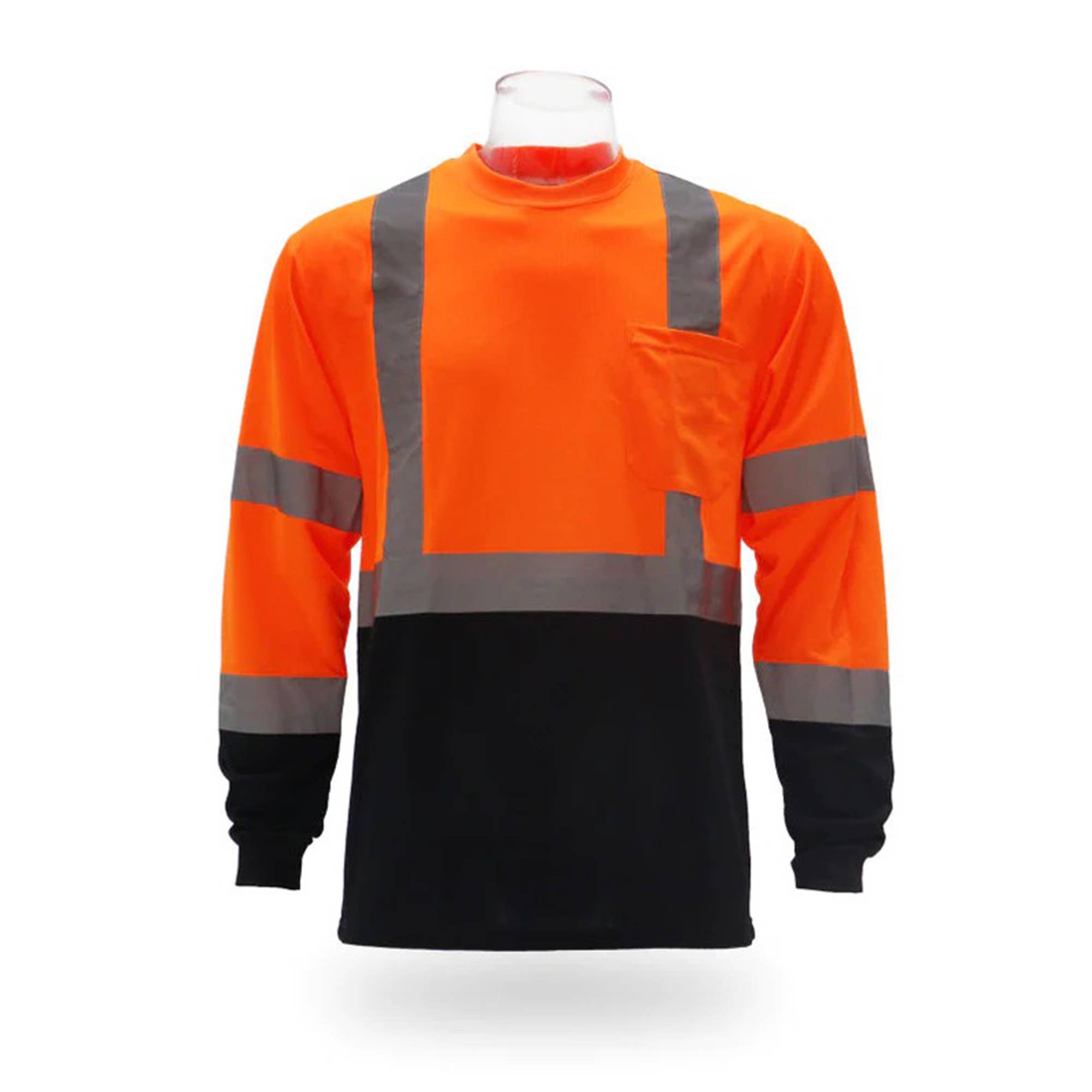 Radyan - Wholesale T-Shirt - Men's - High Visibility Contrast Long Sleeve Safety T-Shirt0
