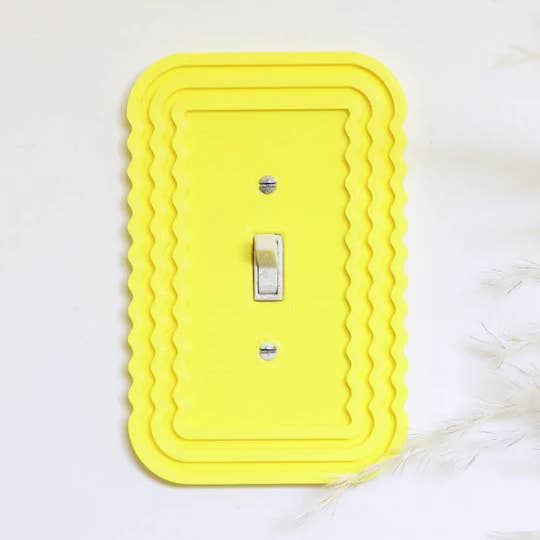 Yellow Wavy Light Switch Cover for wholesale by SOI STUDIO