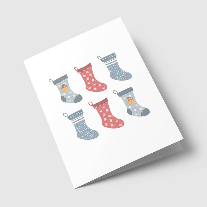 Carte de Noël à rabat A2 en lin épais avec bas pour la vente par bea co. paper