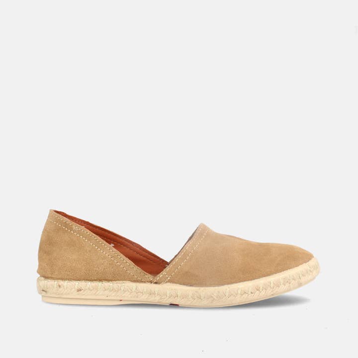 CLAUDINE Women's suede espadrille Claudine Taupe for wholesale on Faire