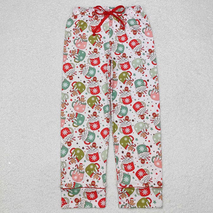 Adult Women Christmas Cups Gingerbread Bottom Pants Pajamas for wholesale by Aier Wholesale