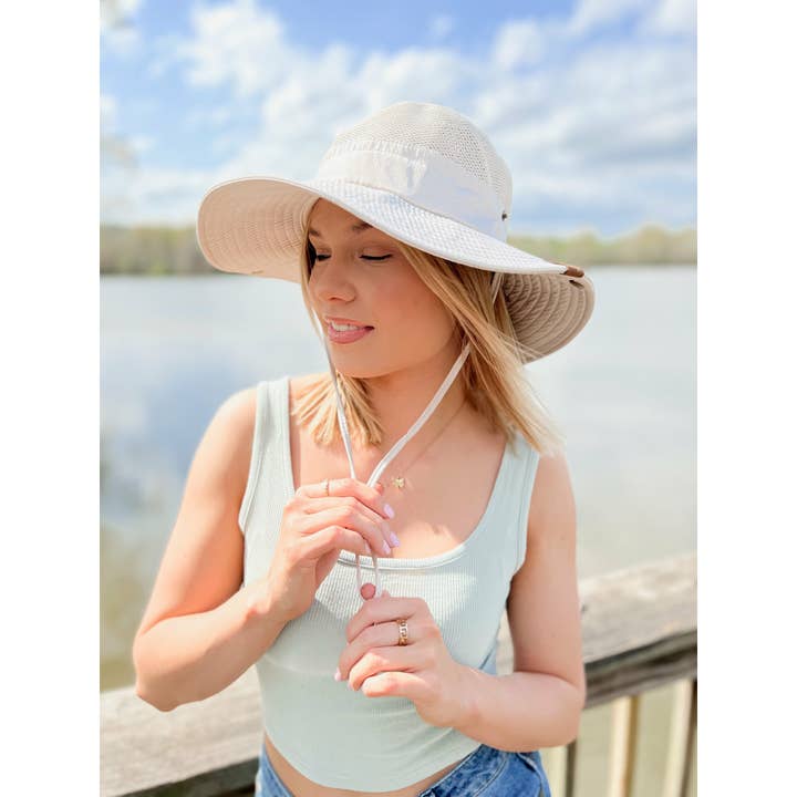 C.C Beanie - Wholesale Straw Hat - Women's - Wide Brim Adjustable C.C Sun Hat ST3917