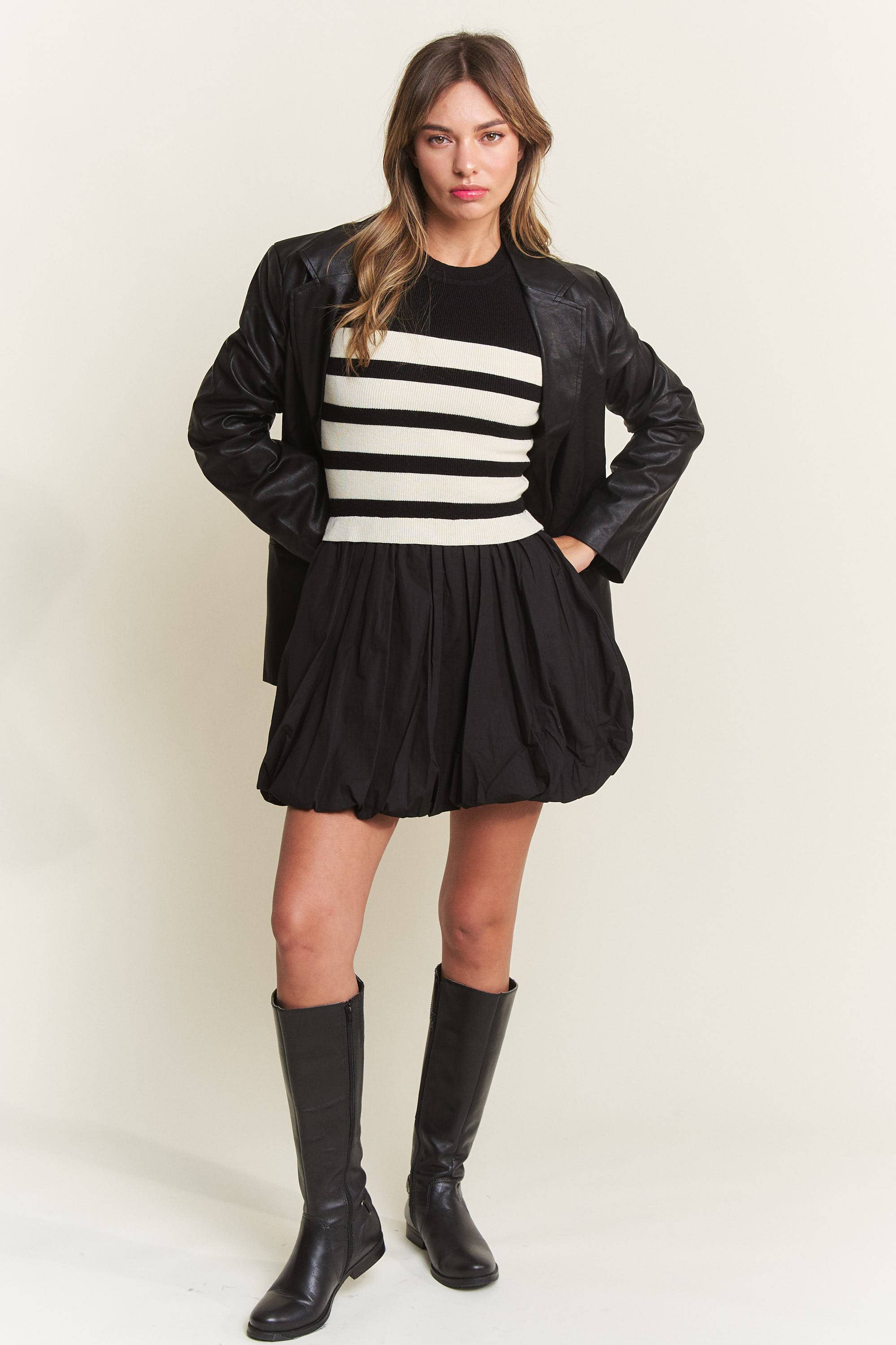 In The Beginning - Wholesale Jacket - Women's - Dark Brown Faux Leather Jacket 15