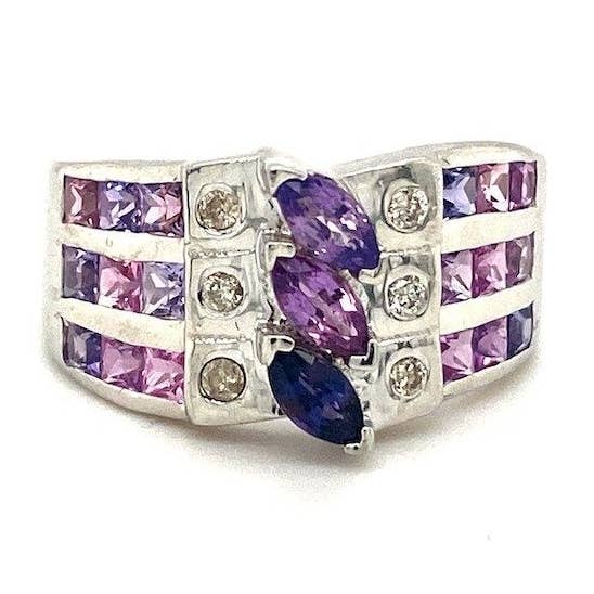 Lilla Sapphire Ring i 925 Sterling Sølv - KSR 13106 for engroshandel hos Kotawala Jewels