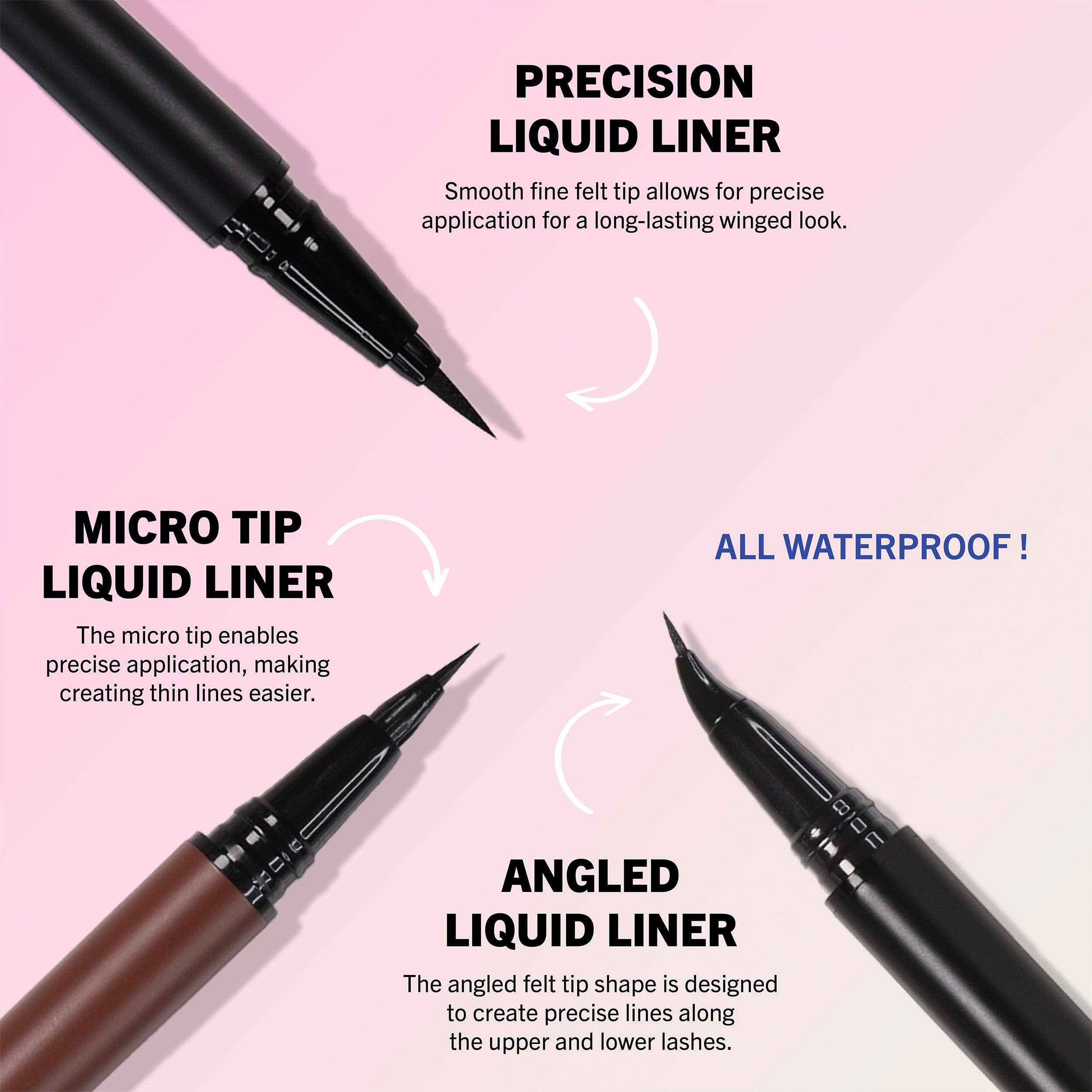 Moira Cosmetics - Wholesale Eyeliner/Pencil - Angled Liquid Liner (001, Black)2